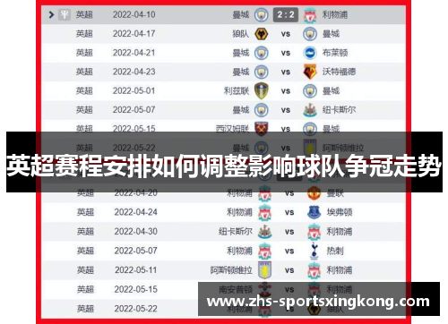 英超赛程安排如何调整影响球队争冠走势 英超赛程安排如何调整影响球队争冠走势